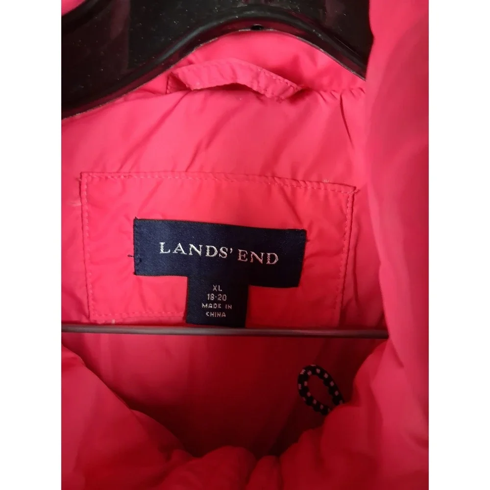 Lands End Womens Jacket‎  XL Pink Goose Down Puffer Vest Vintage Outdoor Gorp
